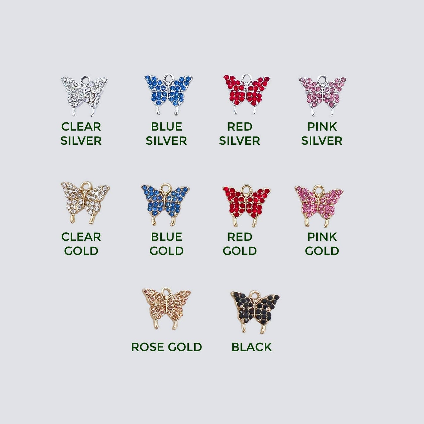 Rhinestone Butterfly Crop & Bridle Equestrian Charms
