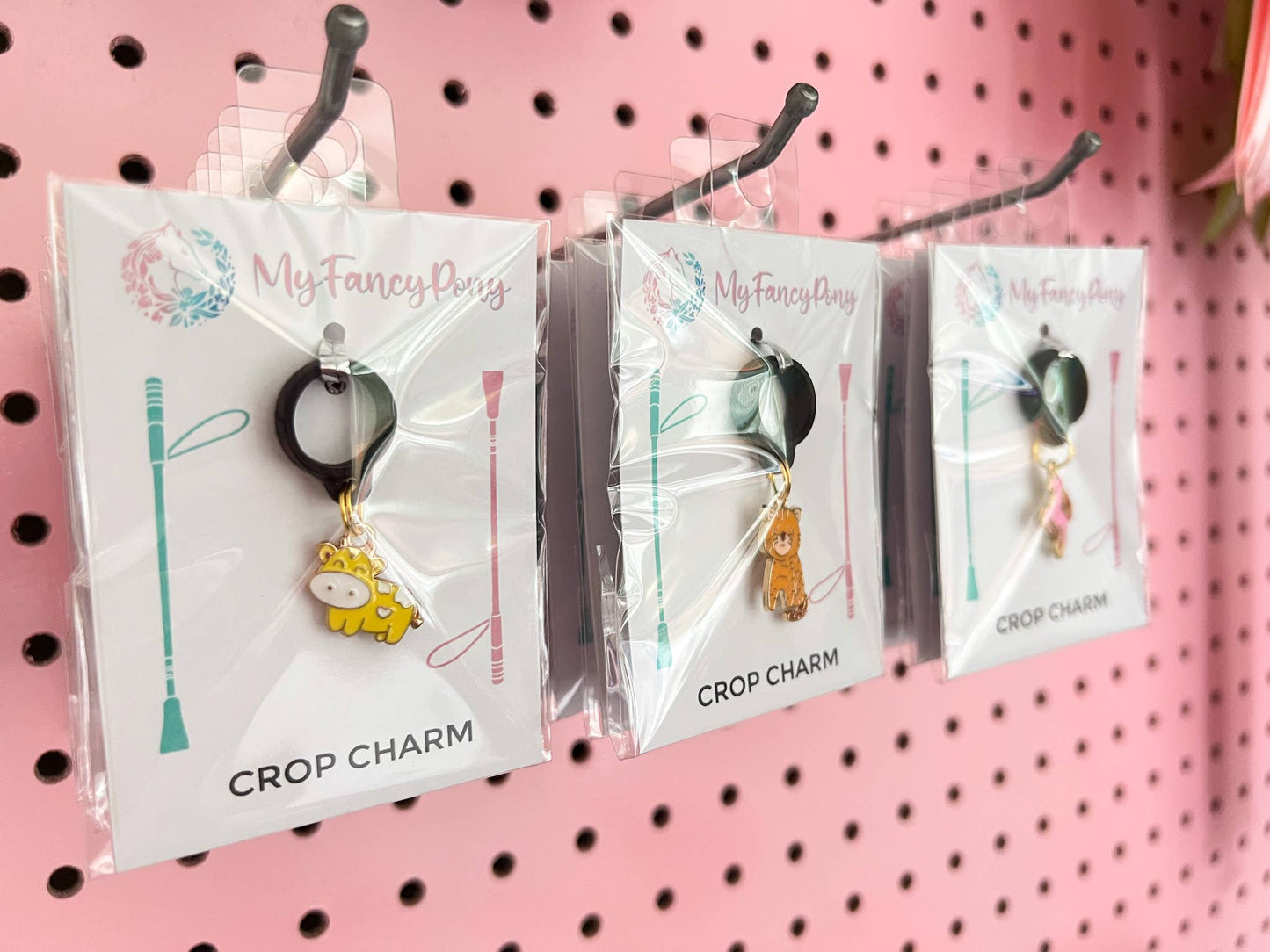 Rhinestone Hello Kitty Crop & Bridle Equestrian Charms