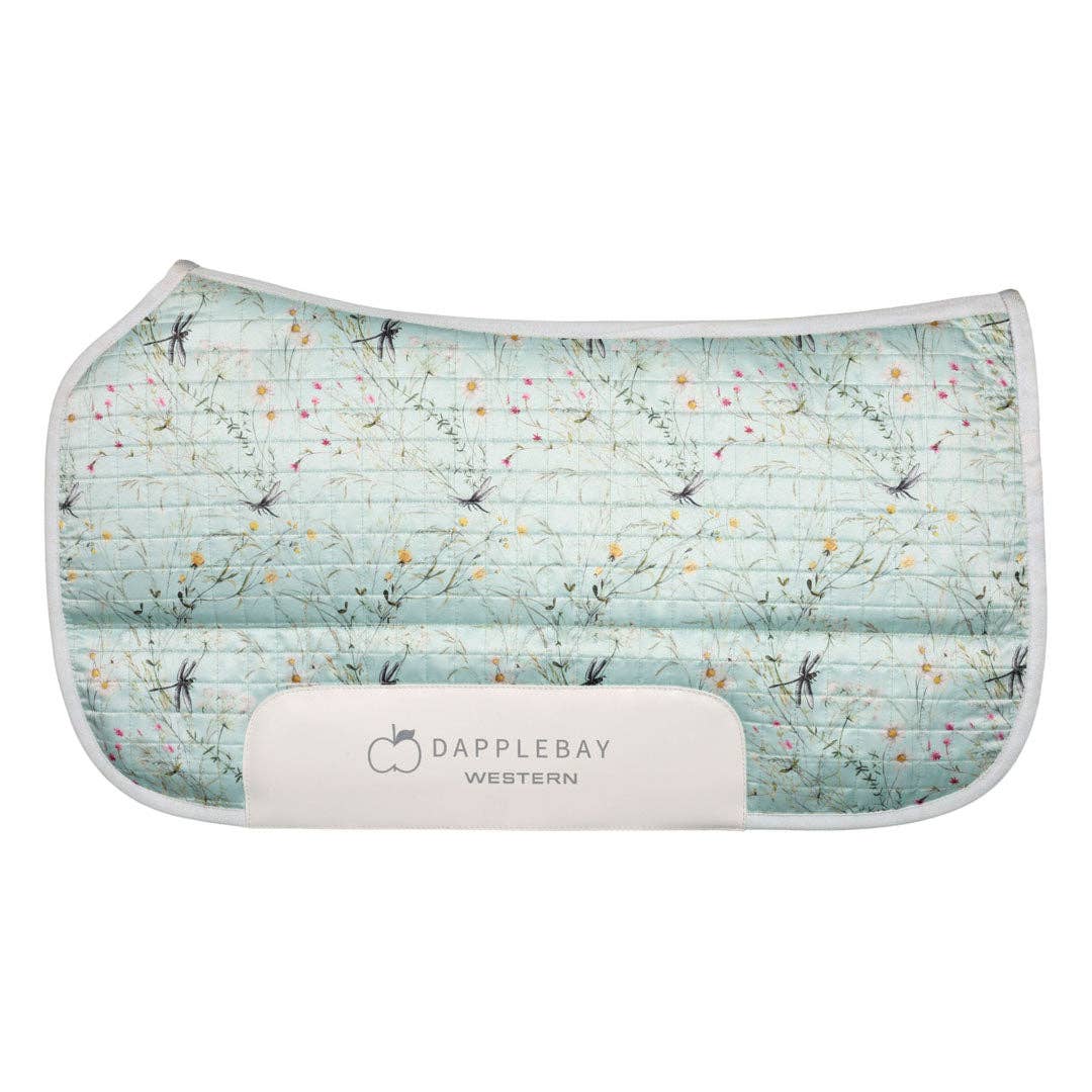 Dapplebay Dragonfly Meadow Western Saddle Pad-Green