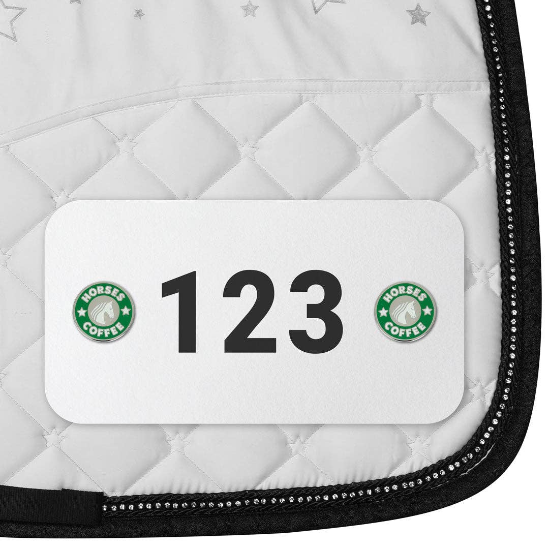 Dapplebay Horse Show Number Pins - Horses & Coffee