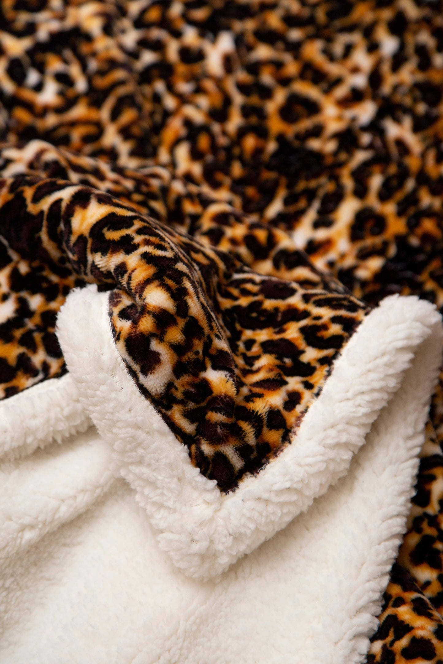 Leopard Plush Sherpa Throw