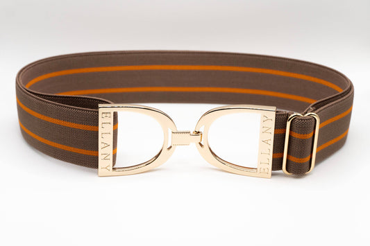 Ophelia - 1.5" Gold Stirrup Equestrian Elastic Belt - Riders Choice Supply Co