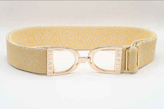 Buttercream Tribal - 1.5" Gold Stirrup Elastic Belt - Riders Choice Supply Co