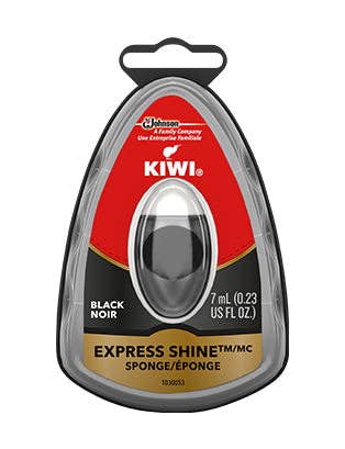 KIWI Express Shoe Shine Sponge, Black, 7 mL (0.23 Fl Oz)