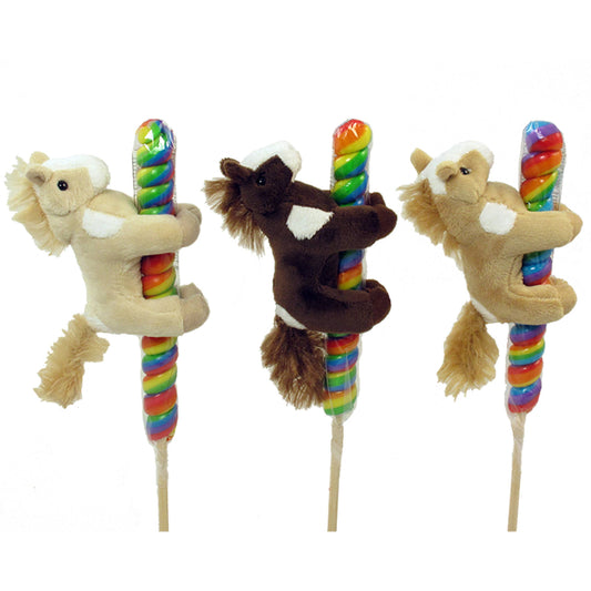 4" Plush Horse Stuffed Animal Lollipops Candy - Riders Choice Supply Co