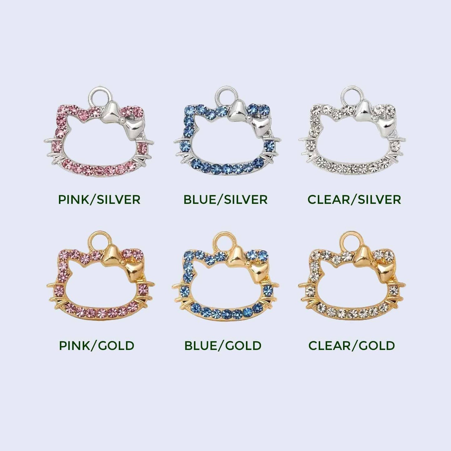 Rhinestone Hello Kitty Crop & Bridle Equestrian Charms