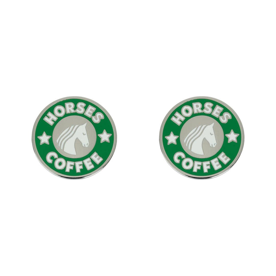 Dapplebay Horse Show Number Pins - Horses & Coffee