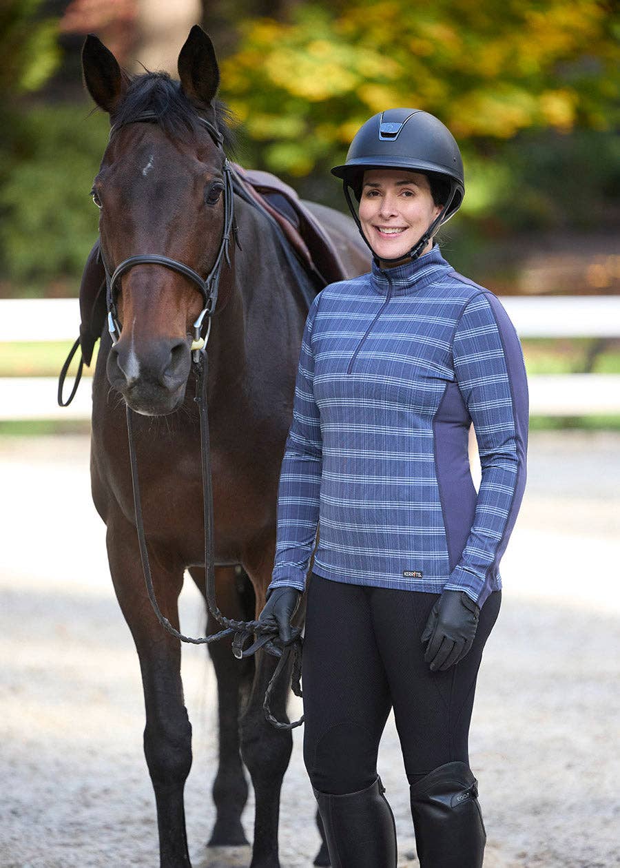 Stretch Plaid Quarter Zip Riding Top - Riders Choice Supply Co