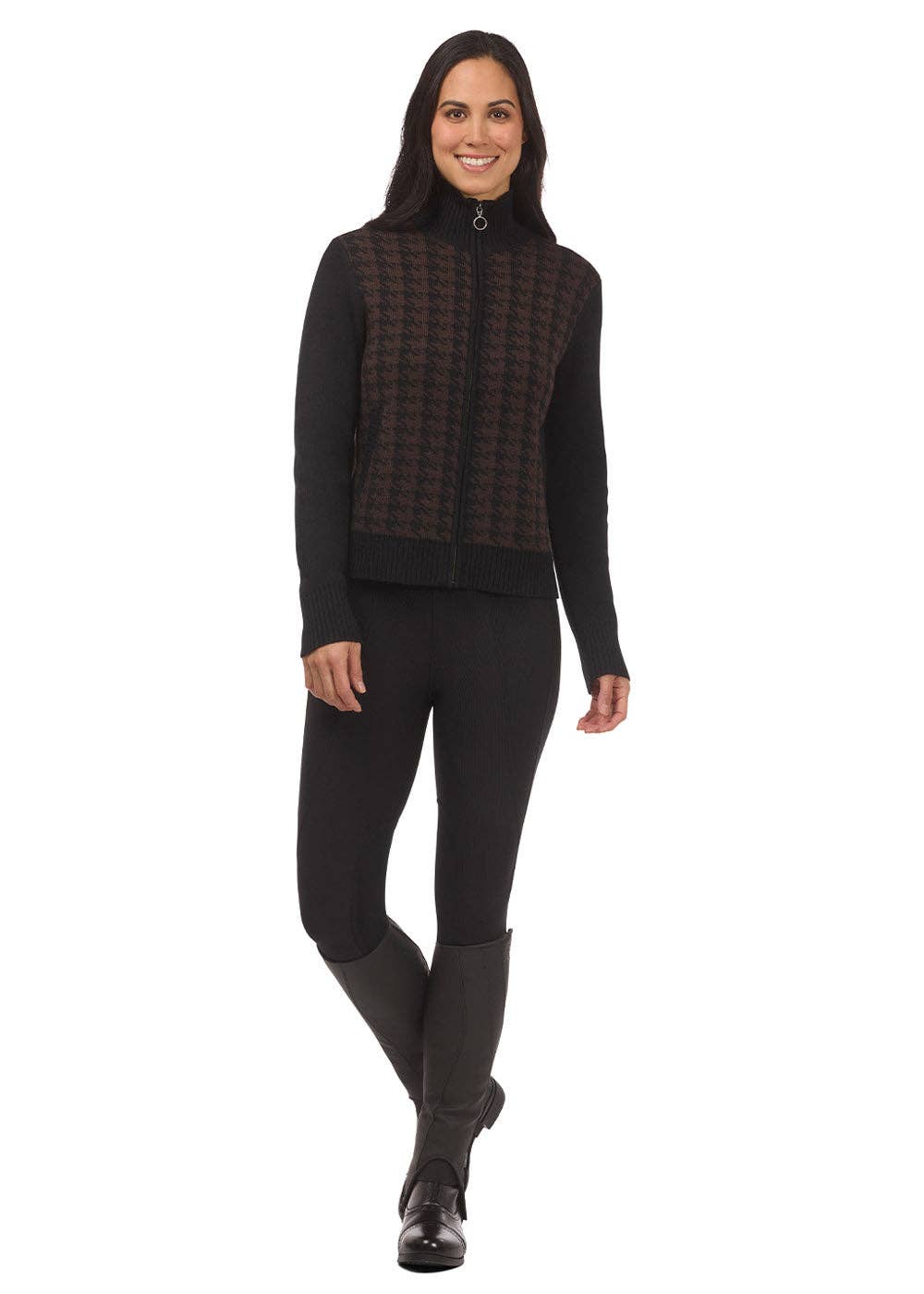 EQ Houndstooth Full Zip Sweater - Riders Choice Supply Co
