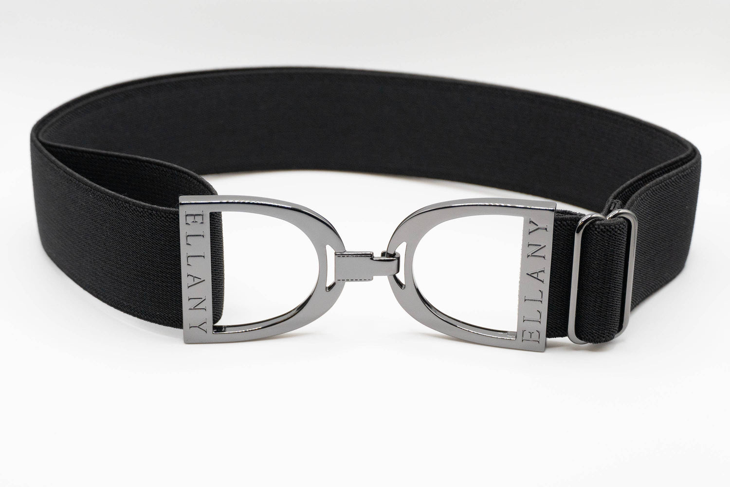 Black - 1.5" Gunmetal Stirrup Elastic Belt - Riders Choice Supply Co