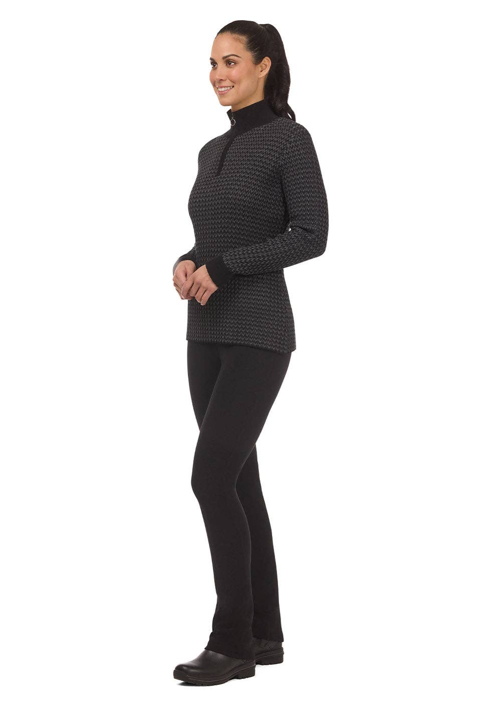Quarter Zip Herringbone Sweater - Riders Choice Supply Co