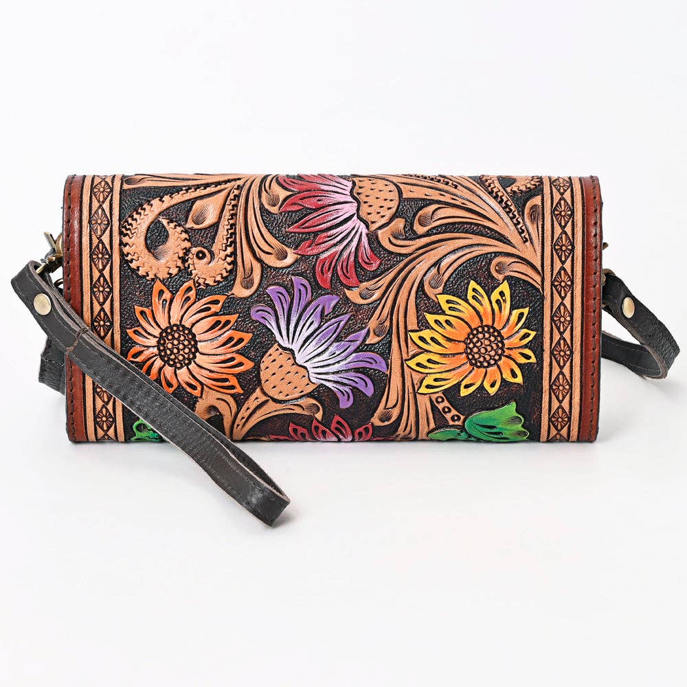 American Darling Clutch Hand Tooled Genuine Leather Western Women Bag Handbag Purse | Purses for Cute