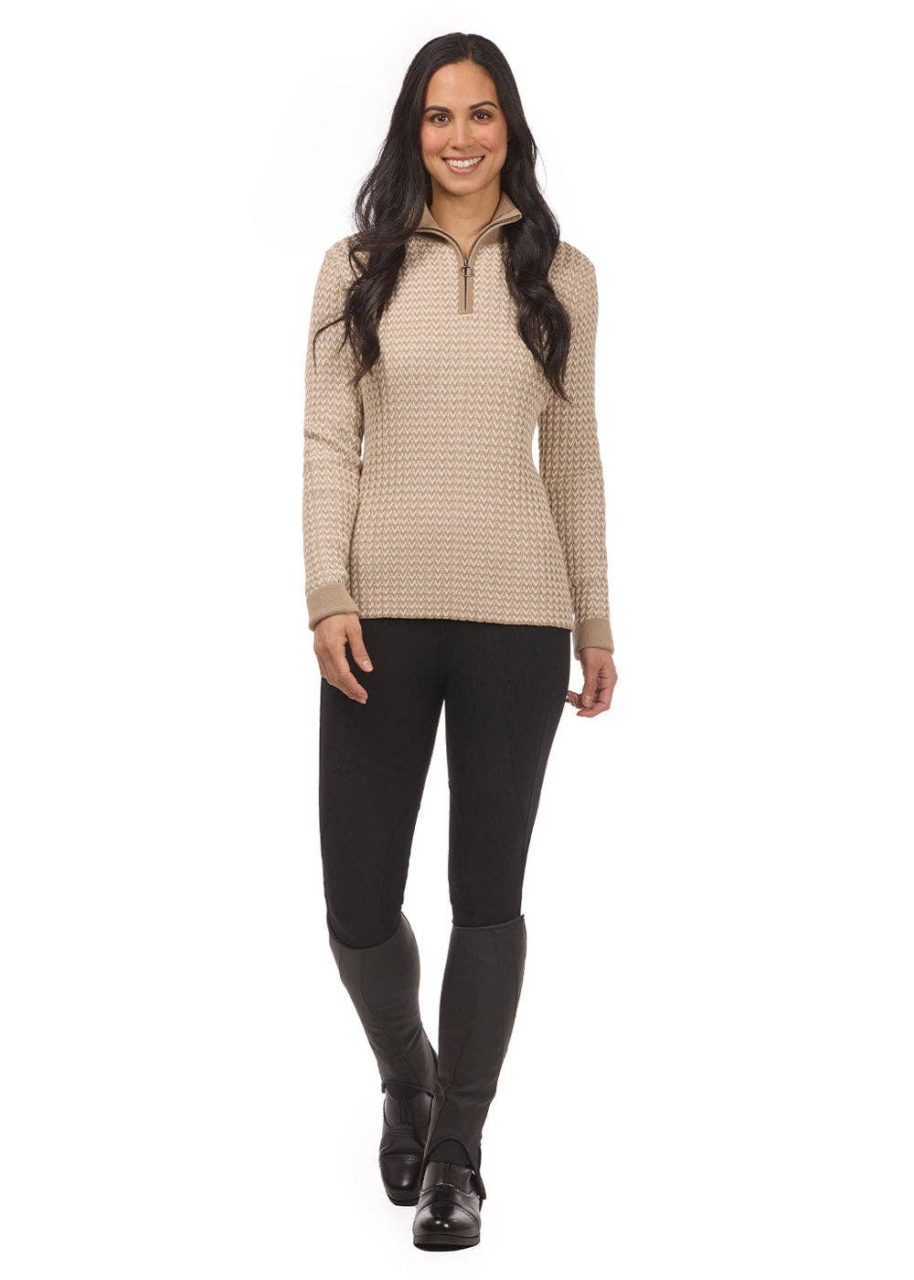 Quarter Zip Herringbone Sweater - Riders Choice Supply Co