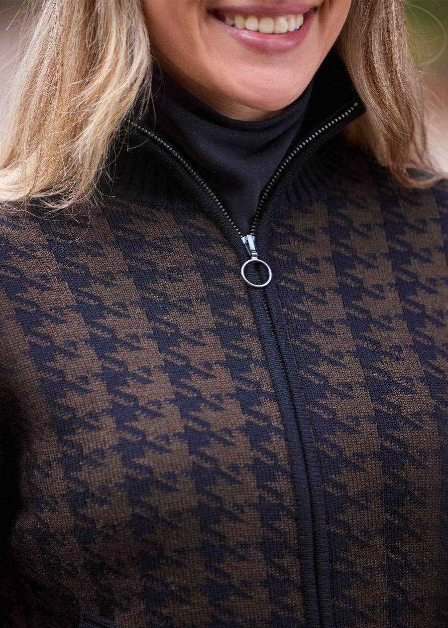 EQ Houndstooth Full Zip Sweater - Riders Choice Supply Co