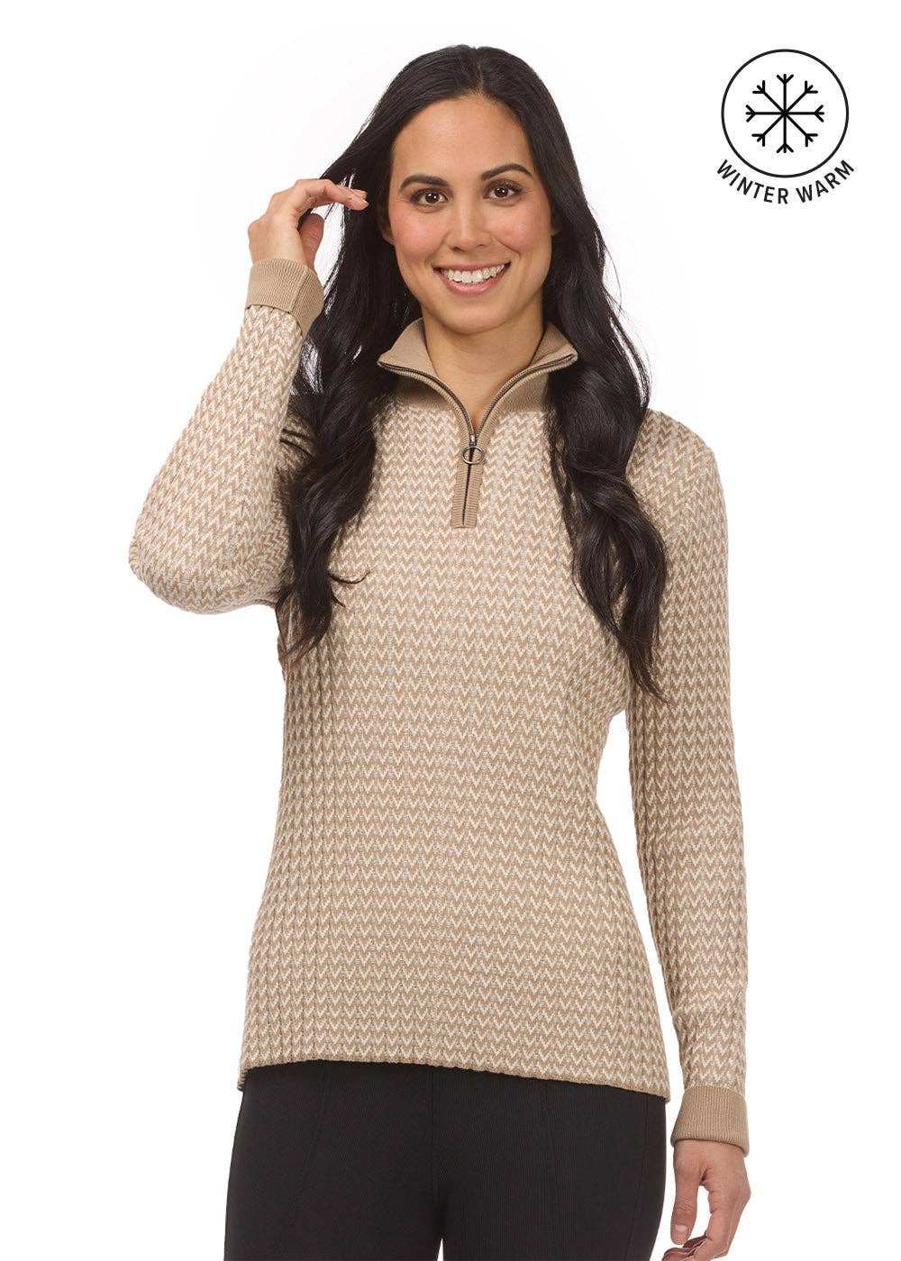 Quarter Zip Herringbone Sweater - Riders Choice Supply Co