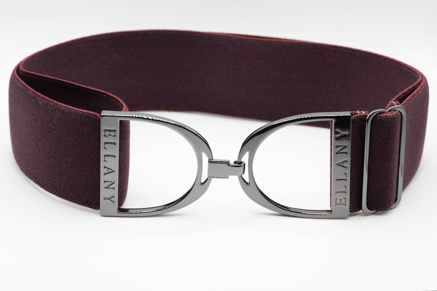 Bordeaux - 2" Gunmetal Stirrup Equestrian Elastic Belt - Riders Choice Supply Co