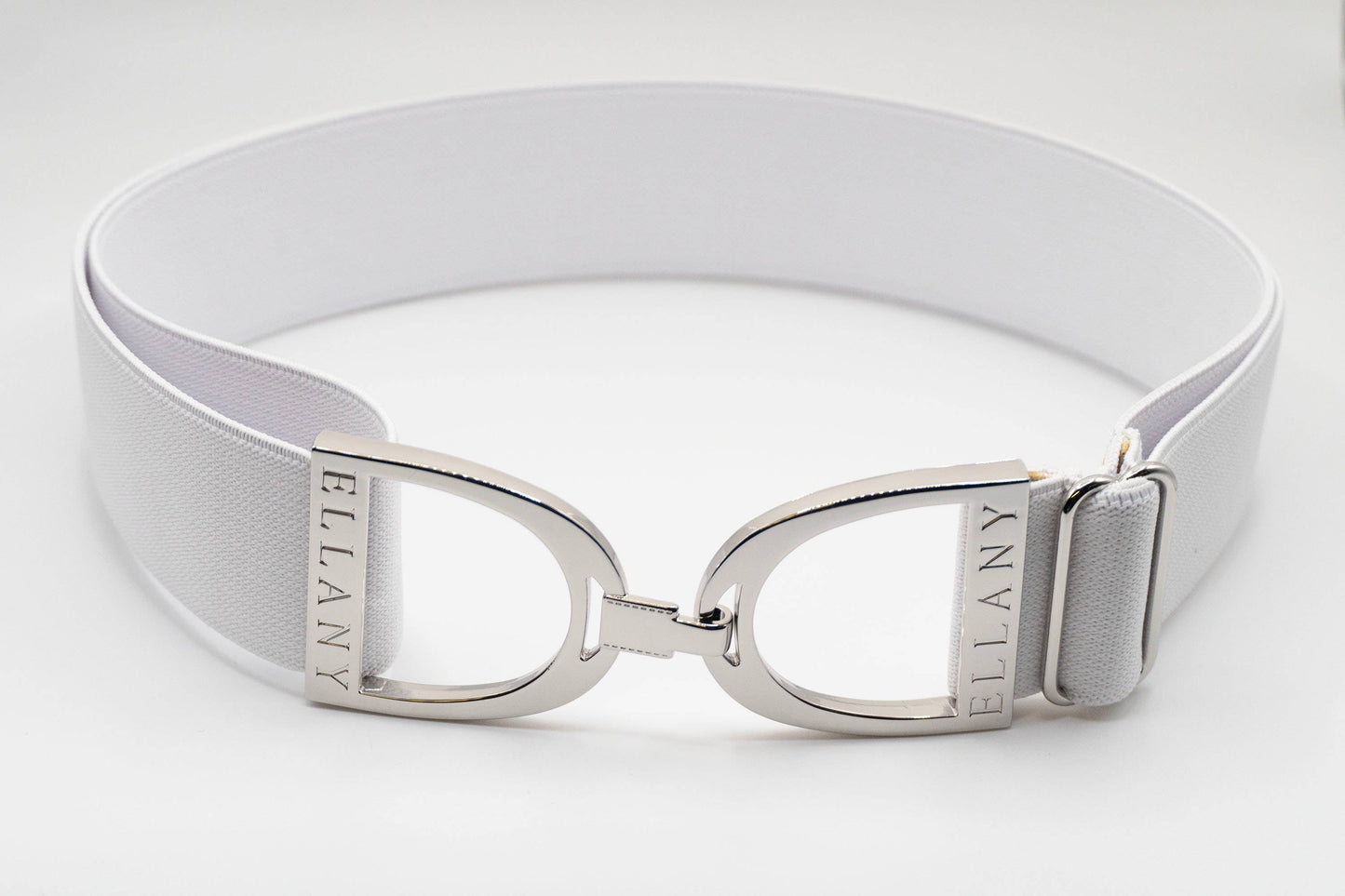 White - 1.5" Silver Stirrup Elastic Belt - Riders Choice Supply Co