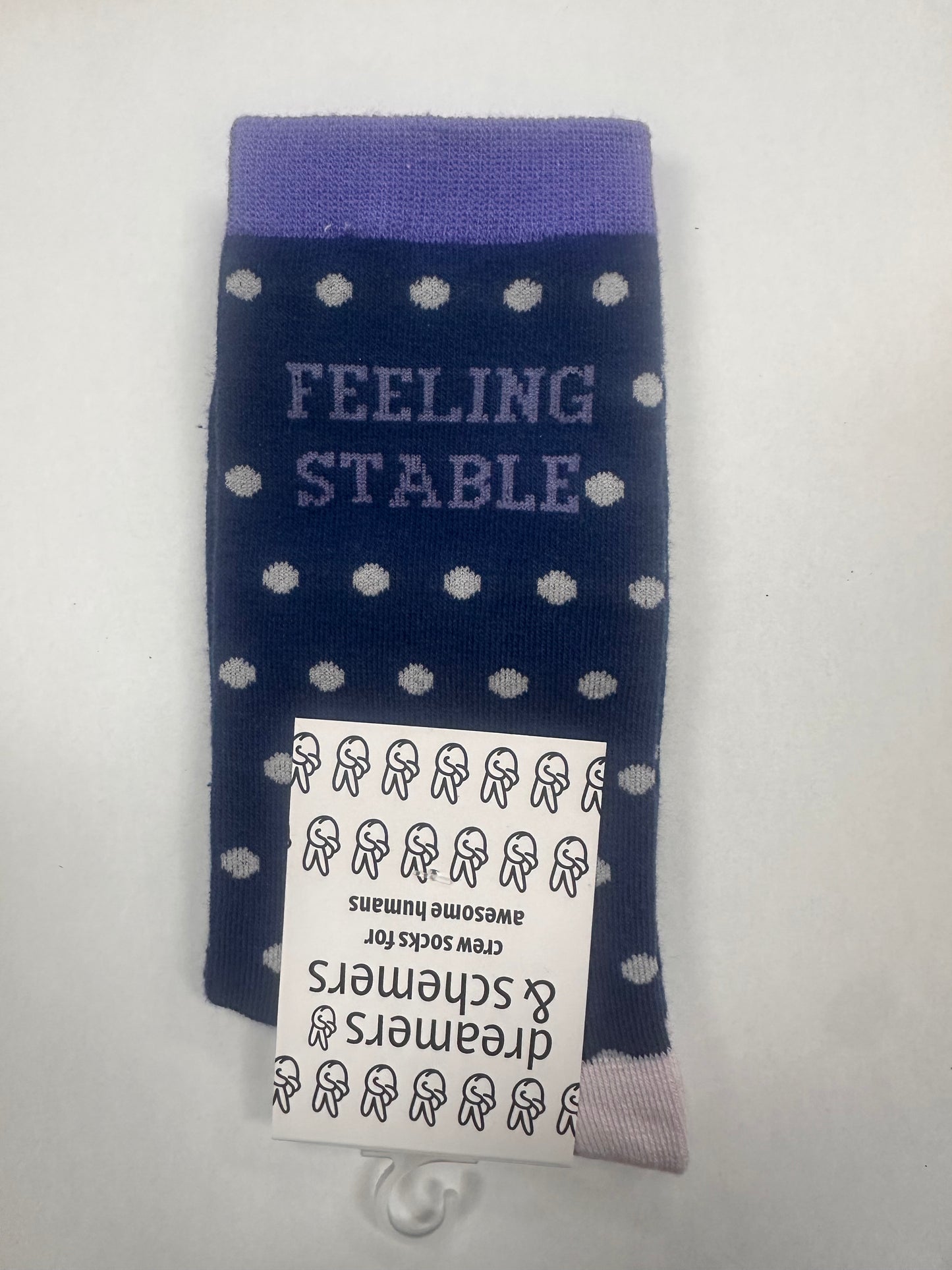 Dreamers & Schemers Feeling Stable- Blue Knit Crew Socks Womens 5-11