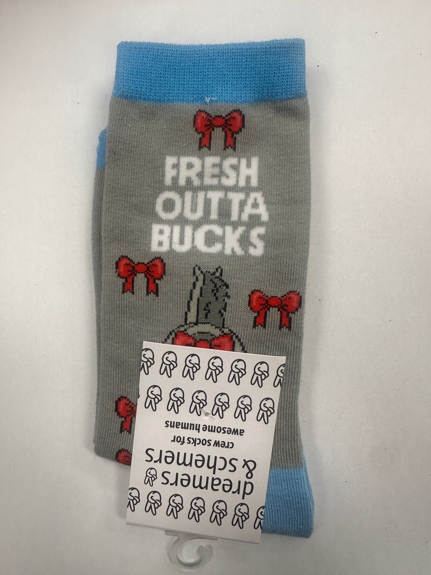 Dreamers & Schemers Fresh Outta Bucks Knit Crew Socks Womens 5-11