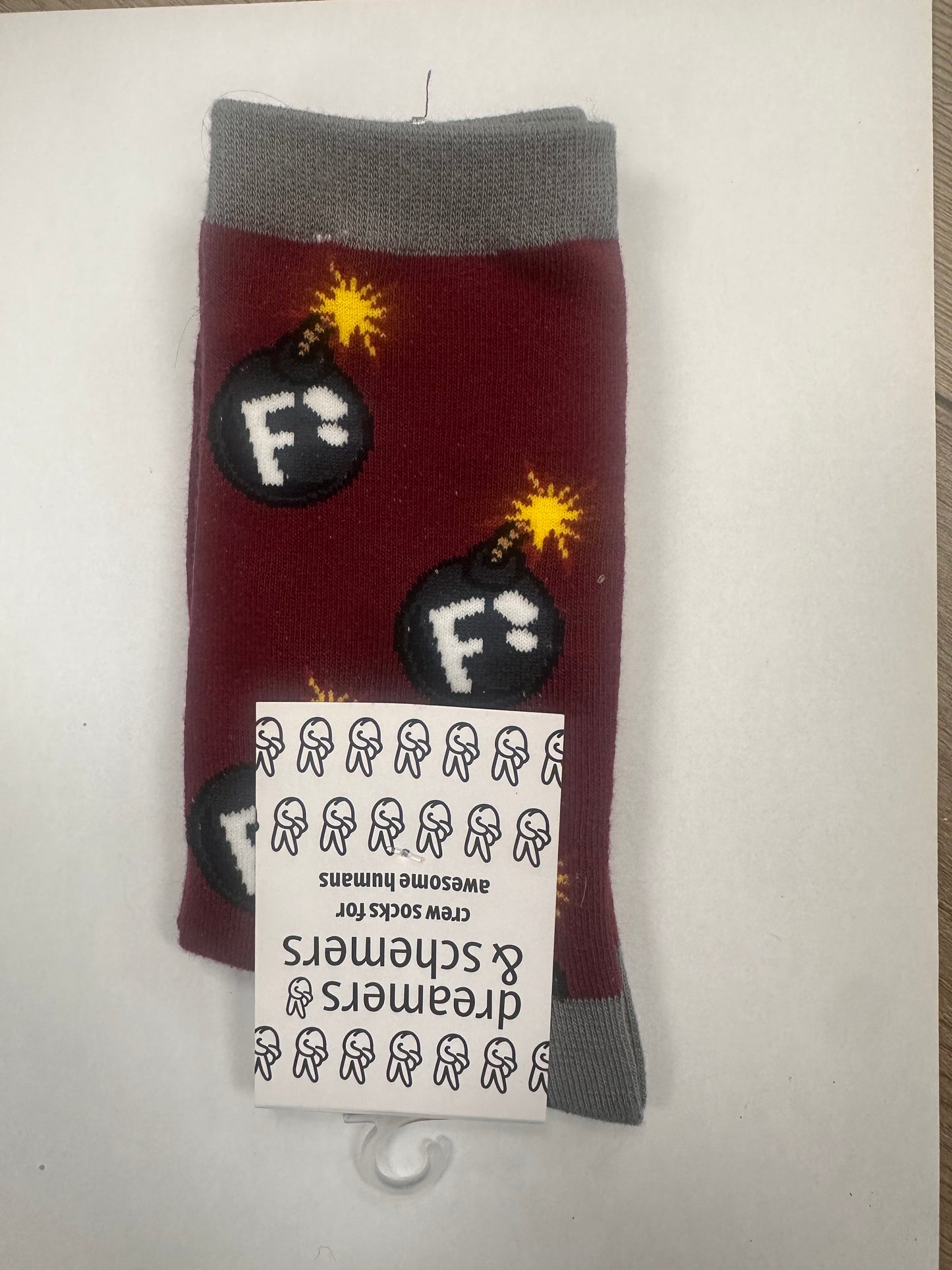 Dreamers & Schemers F Bomb Knit Crew Socks Womens 5-11