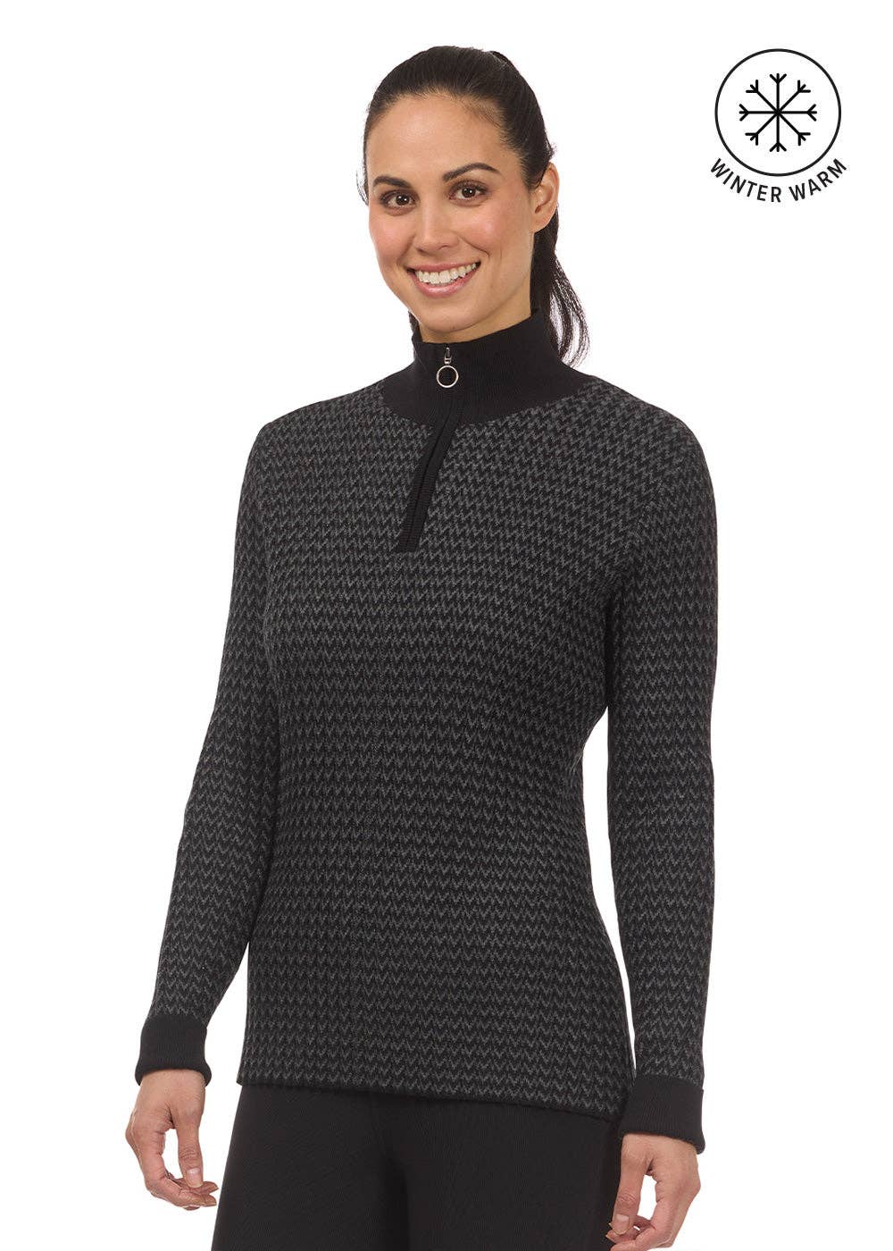 Quarter Zip Herringbone Sweater - Riders Choice Supply Co