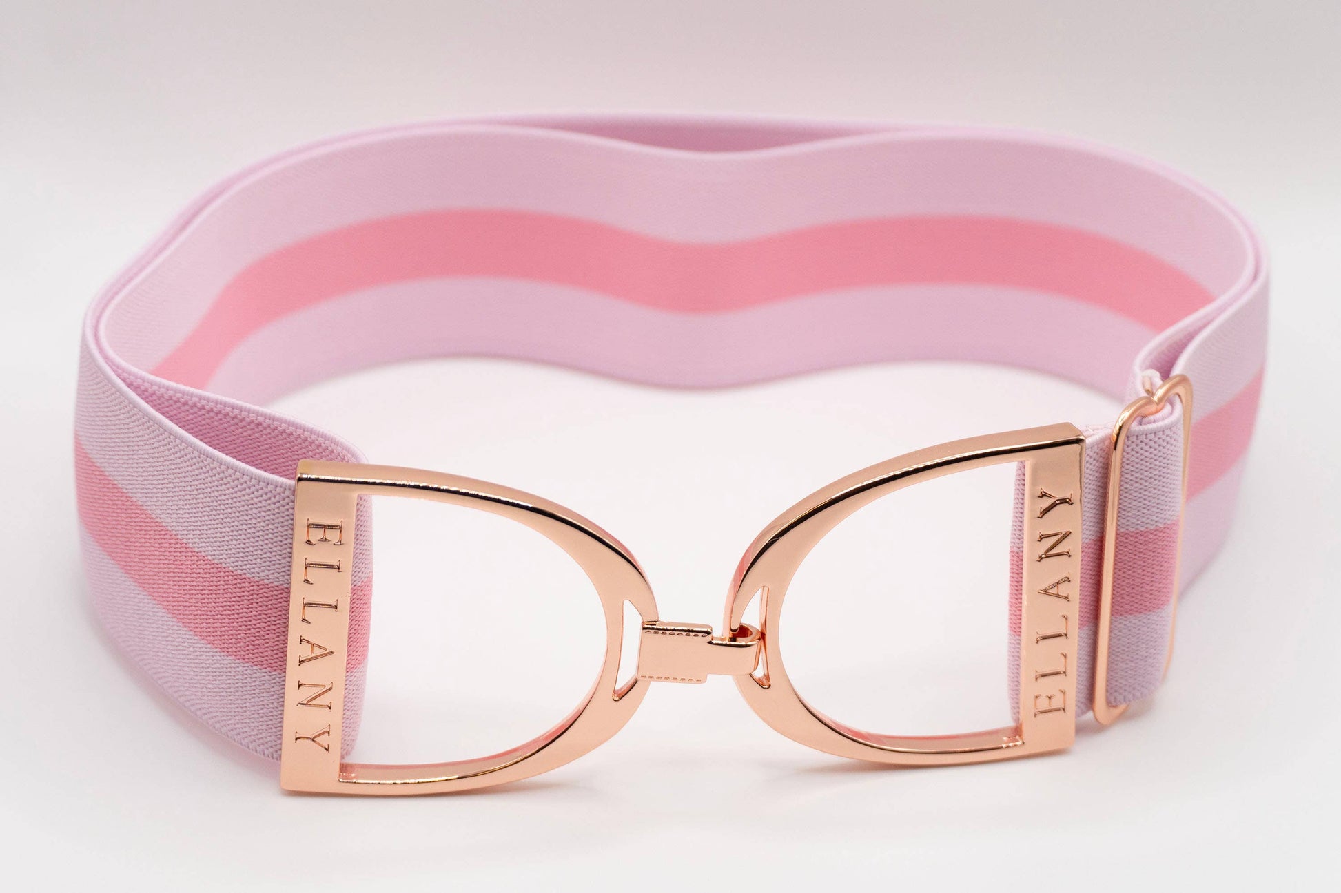 Madelyn - 2" Rose Gold Stirrup Equestrian Elastic Belt - Riders Choice Supply Co