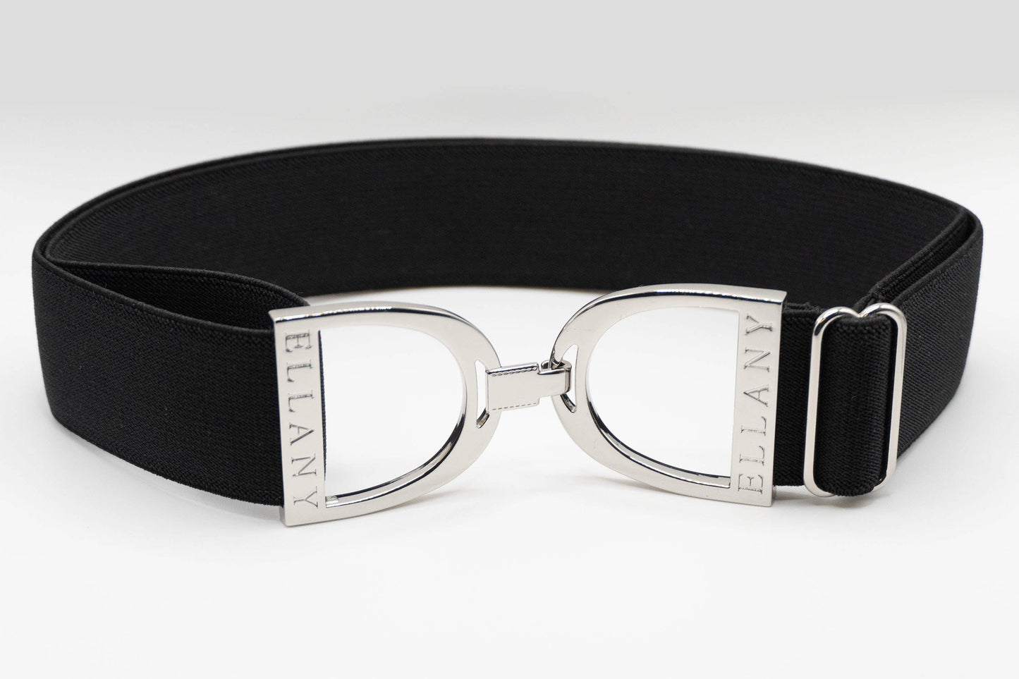 Black - 1.5" Silver Stirrup Equestrian Elastic Belt - Riders Choice Supply Co