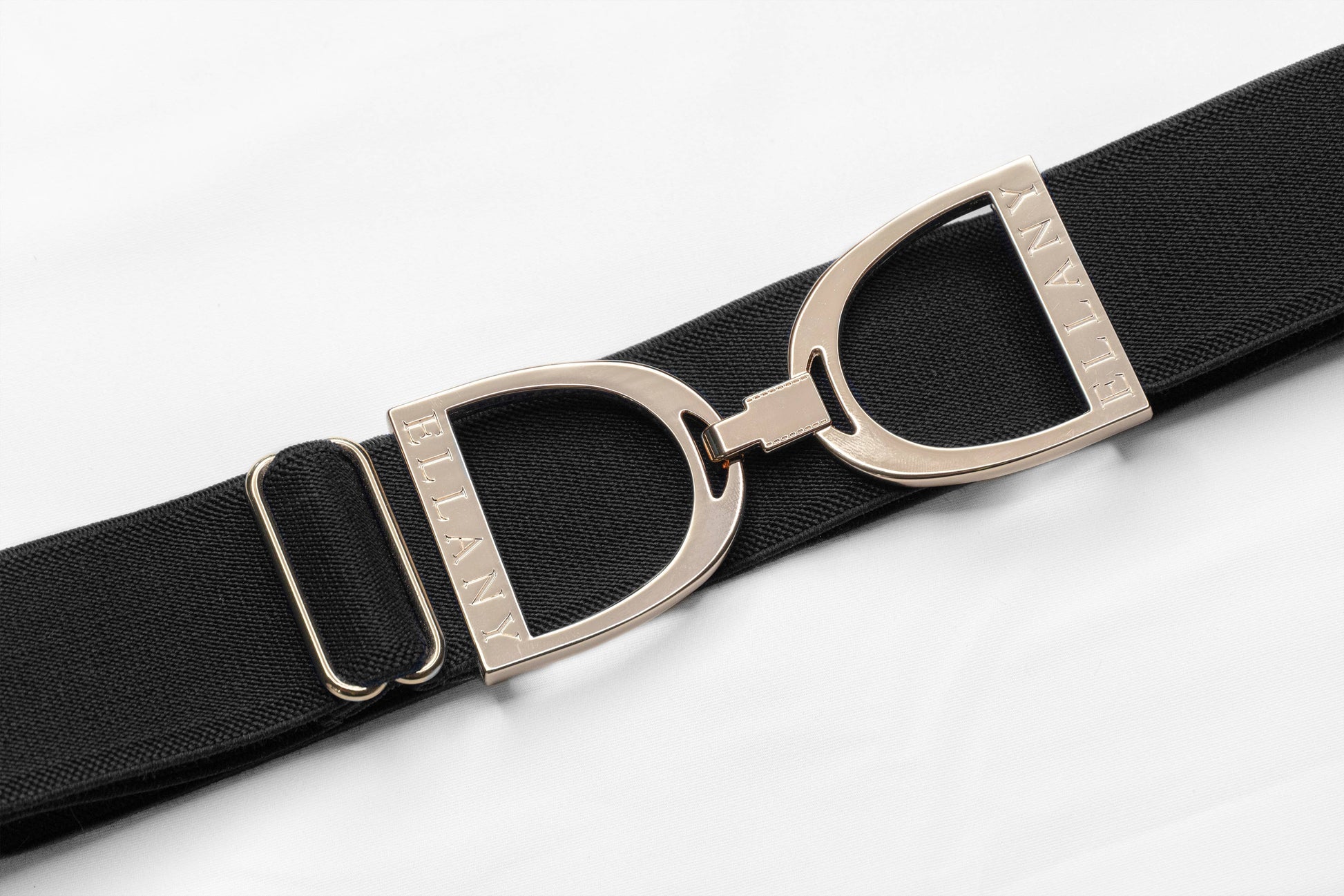 Navy - 1.5" Gold Stirrup Equestrian Elastic Belt - Riders Choice Supply Co