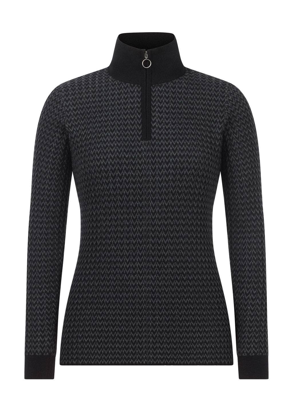 Quarter Zip Herringbone Sweater - Riders Choice Supply Co