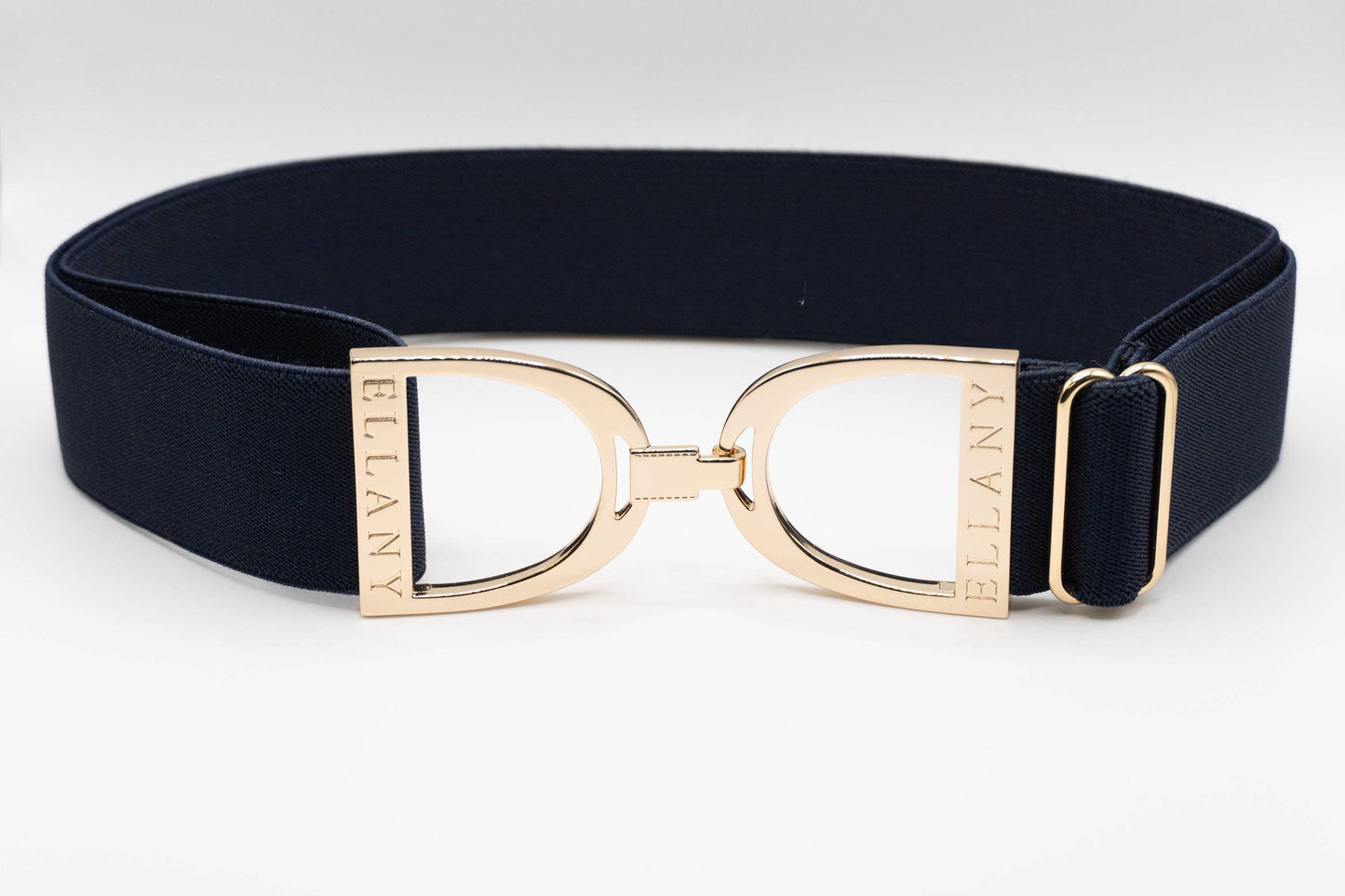 Navy - 1.5" Gold Stirrup Equestrian Elastic Belt - Riders Choice Supply Co