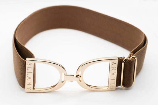 Toffee - 1.5" Gold Stirrup Elastic Belt - Riders Choice Supply Co