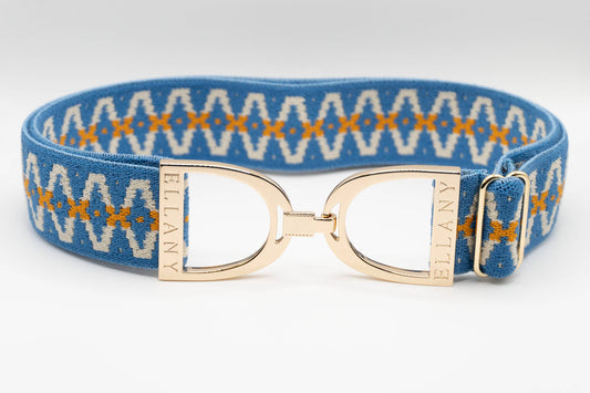 Tangaroa - 1.5" Gold Stirrup Equestrian Elastic Belt - Riders Choice Supply Co