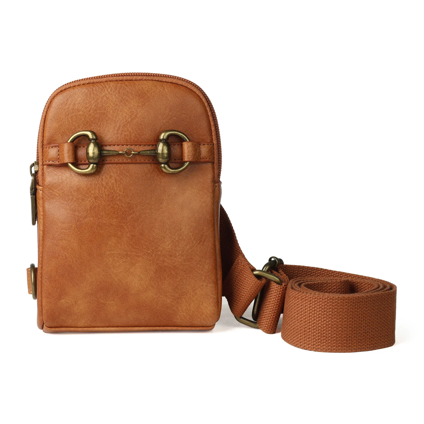 Snaffle Bit Crossbody Sling Bag, Brown