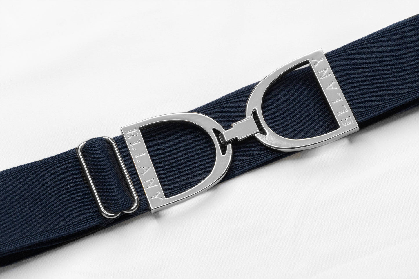 Navy - 1.5" Silver Stirrup Equestrian Elastic Belt - Riders Choice Supply Co