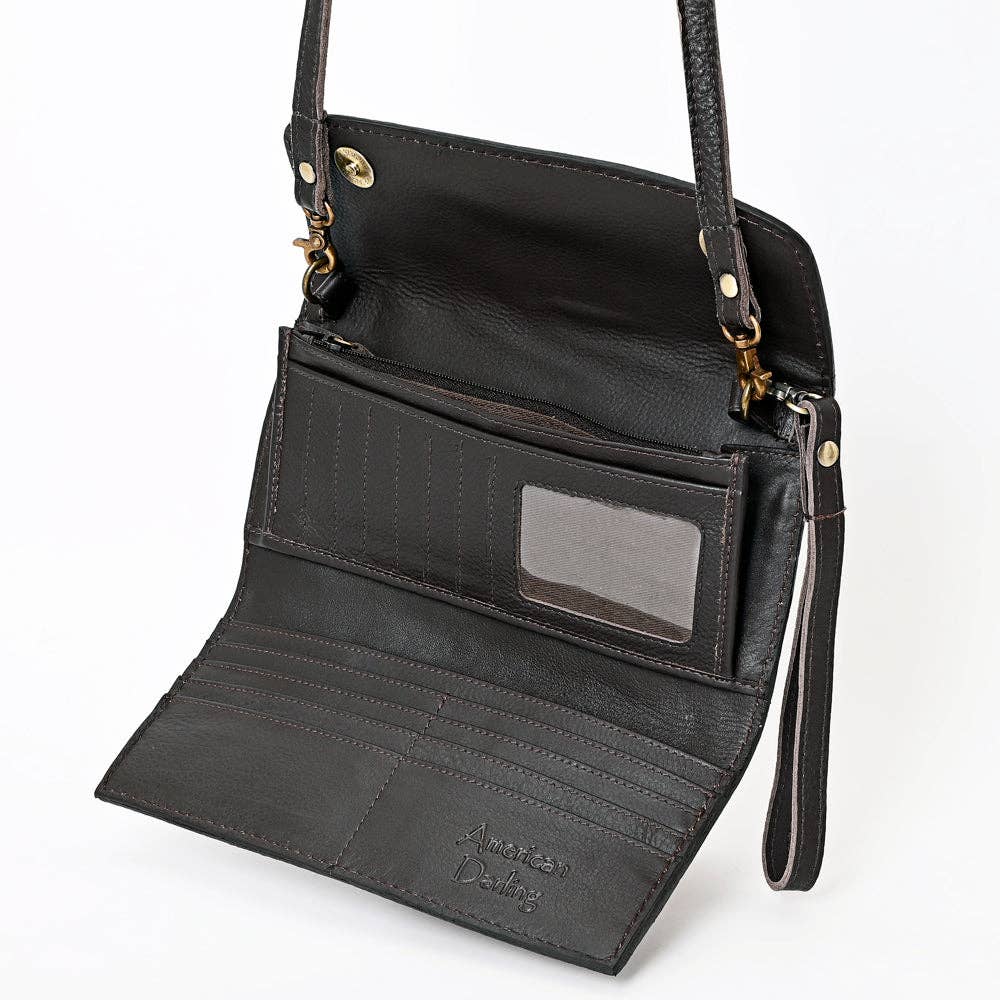American Darling Clutch Hand Tooled Genuine Leather Western Women Bag Handbag Purse | Purses for Cute
