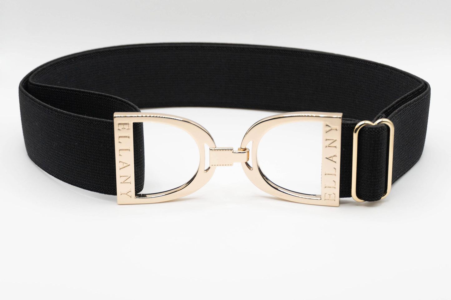 Black - 1.5" Gold Stirrup Equestrian Elastic Belt - Riders Choice Supply Co