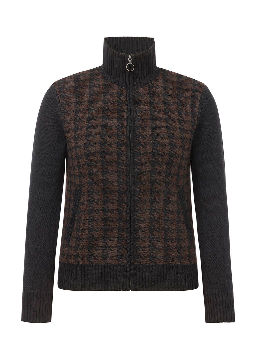 EQ Houndstooth Full Zip Sweater - Riders Choice Supply Co