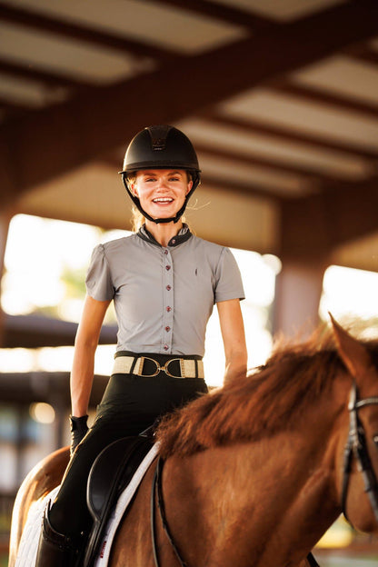 Gold Dakota - 2" Gold Stirrup Equestrian Elastic Belt - Riders Choice Supply Co
