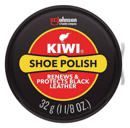 Kiwi Shoe Polish Tin, Black, 1.125 oz ( 32g )