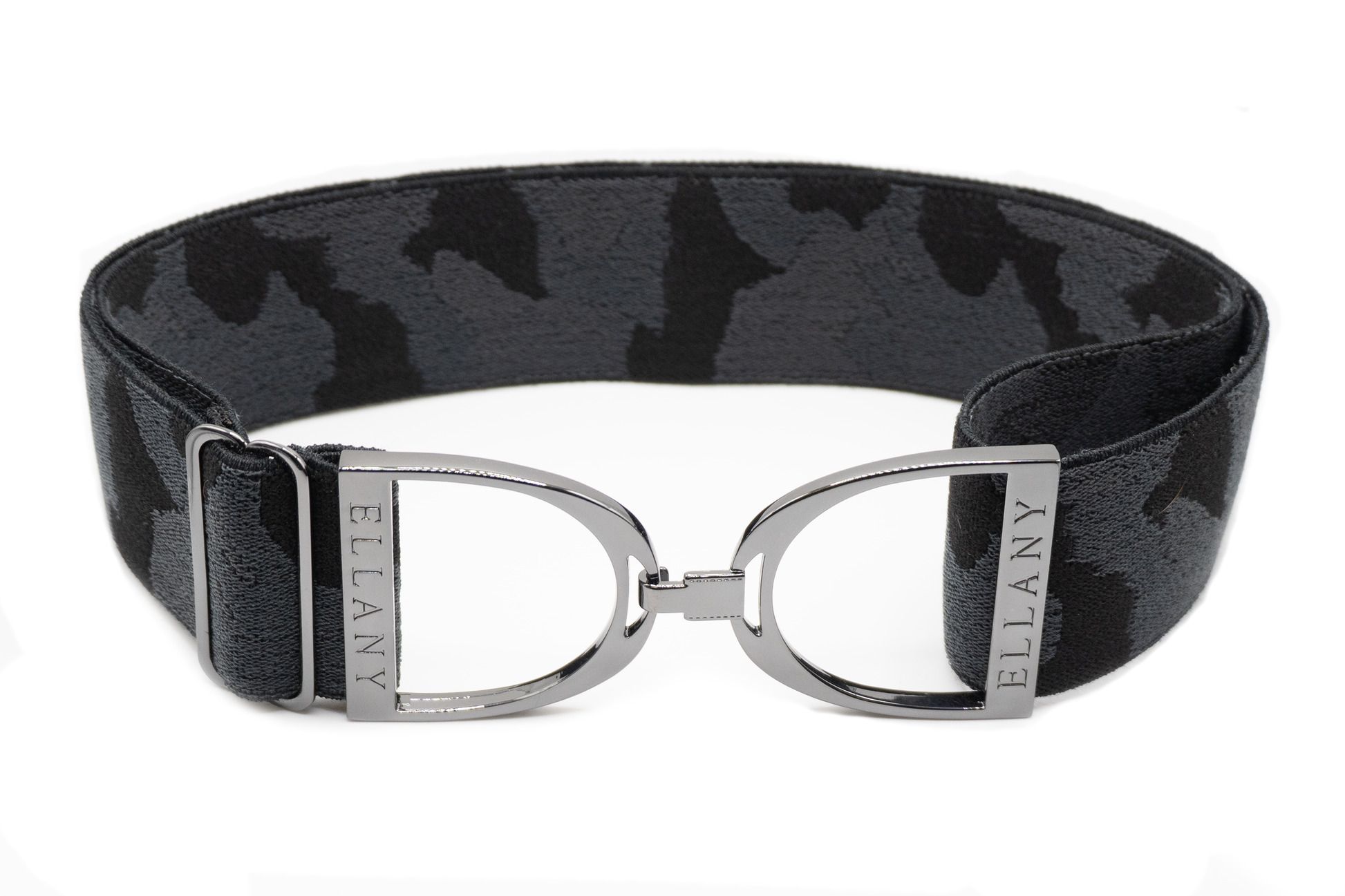 Black Camo - 2" Gunmetal Stirrup Elastic Belt - Riders Choice Supply Co