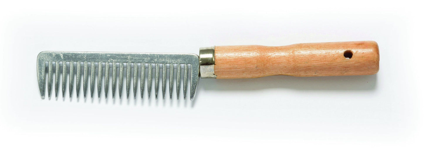 SHIRES Aluminium Comb with Wooden Handle