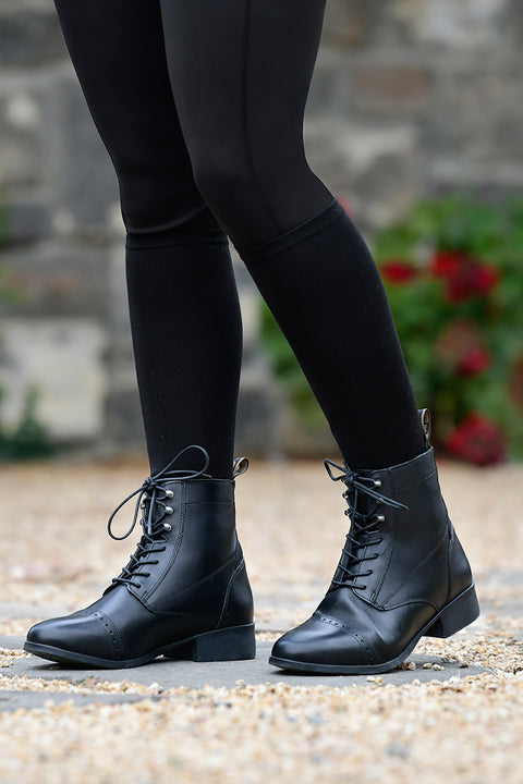 Dublin Kids Foundation Laced Paddock Boots - Black / Size 11