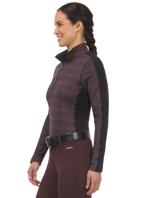 Kerrits Equestrian Apparel Stretch Plaid Quarter Zip Top
