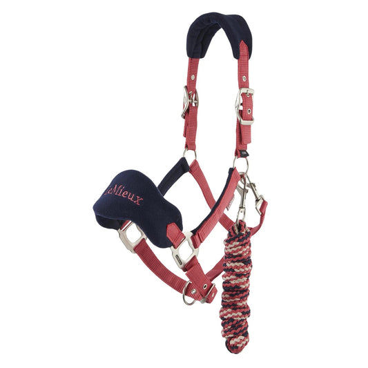 LeMieux Vogue Mini Headcollar and Lead Rope for Mini Horse - Cranberry