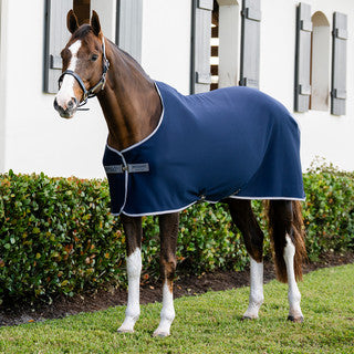 Horseware Amigo Jersey Cooler Sheet   Navy/Titanium Grey Size 66" - Riders Choice Supply Co