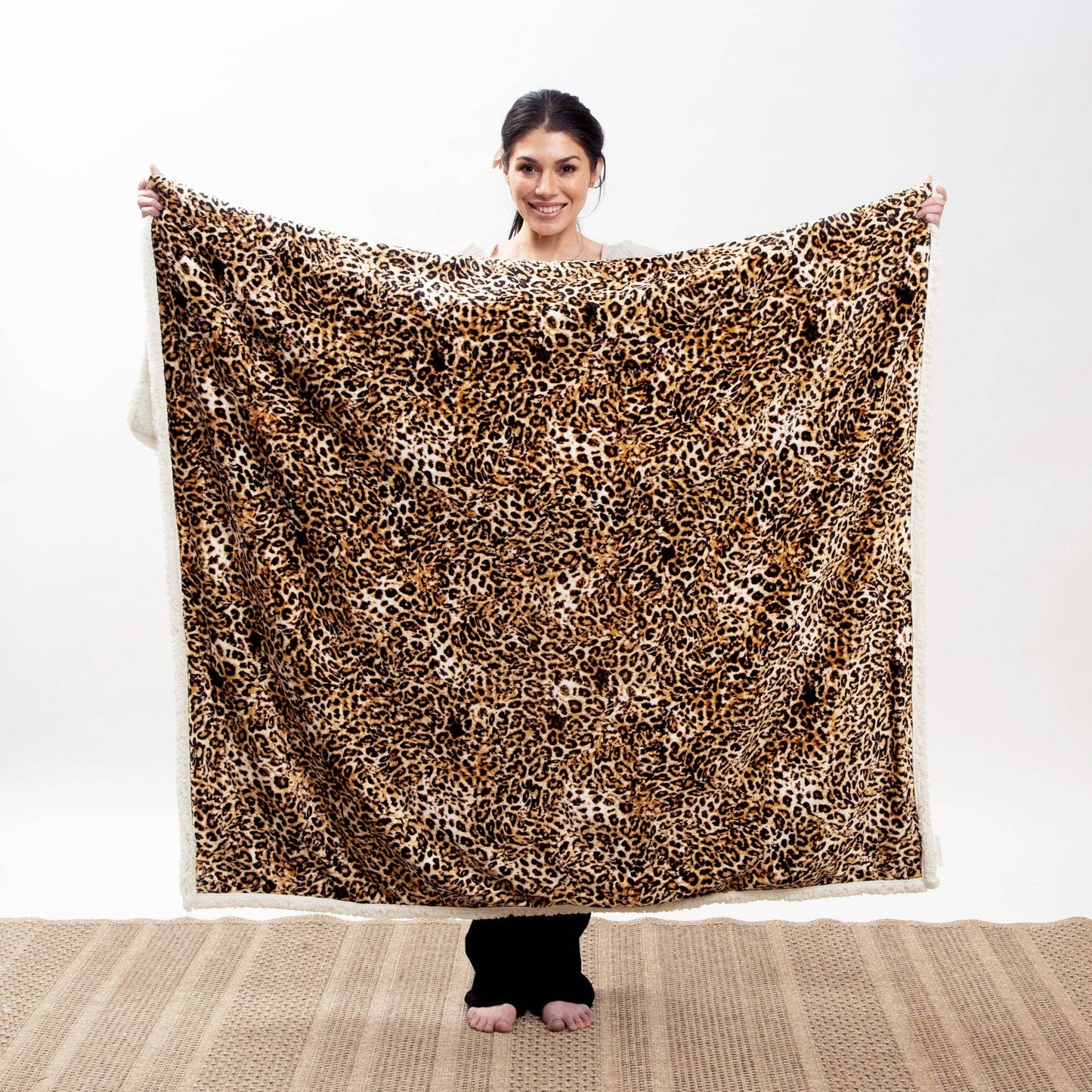 Leopard Plush Sherpa Throw