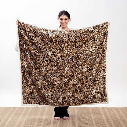 Leopard Plush Sherpa Throw