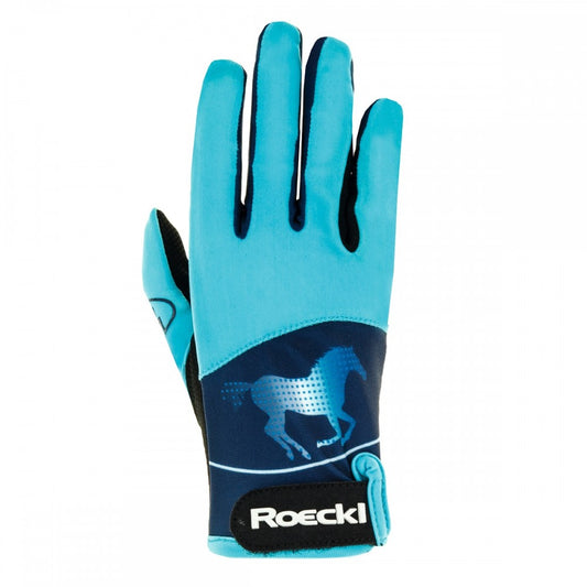 ROECKL Kansas Youth Riding Gloves Size 5.0 Blue