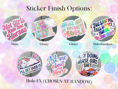 Equestrian Horse Sticker -Waterproof- Obsessed Aqua