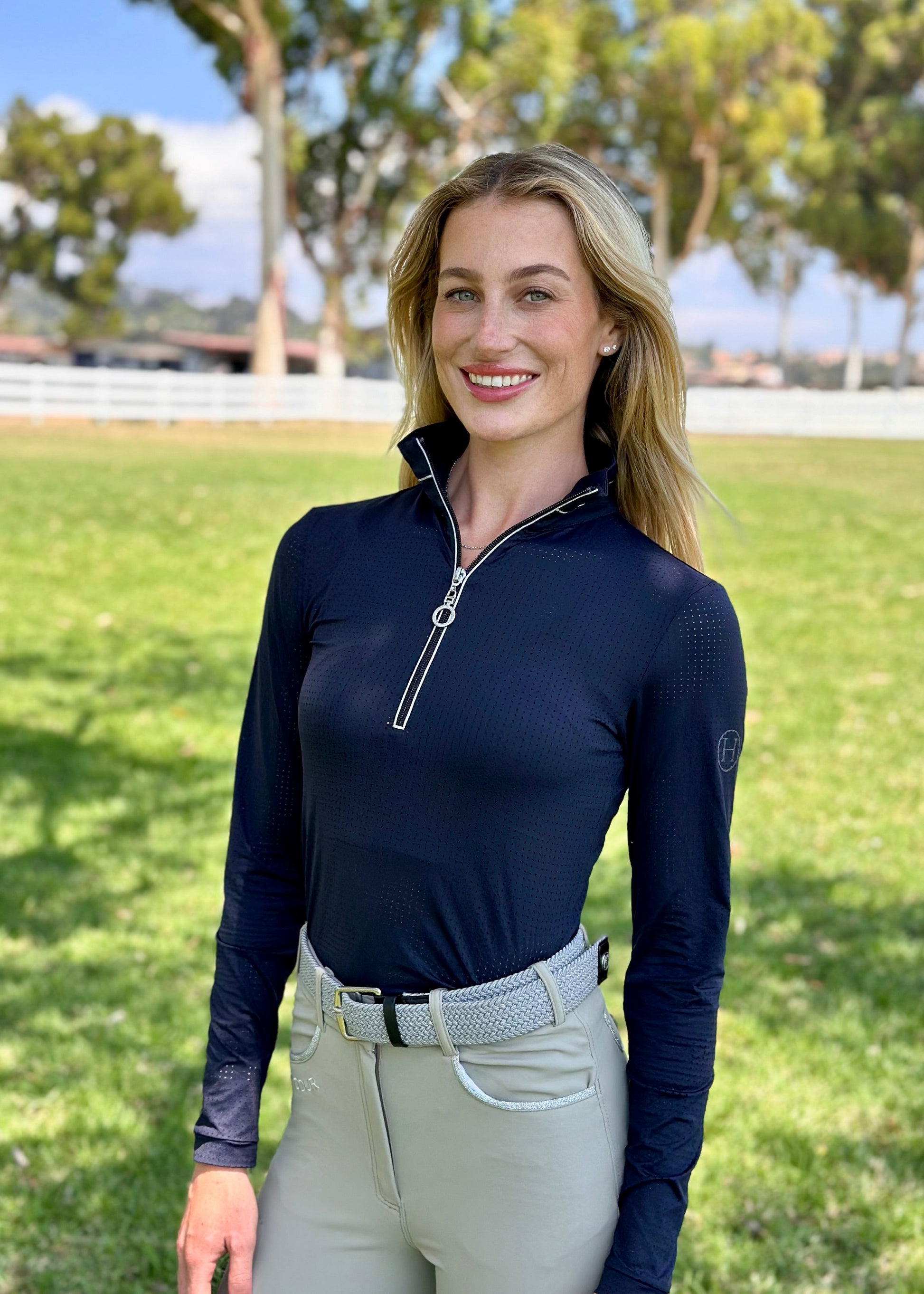 Breezi Womens Perforated Zip Up Long Sleeve Technical Riding Shirt - Riders Choice Supply Co